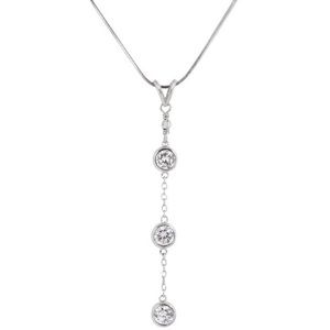 DebraShepard Stunning Triple Bezel CZ Necklace,NWT